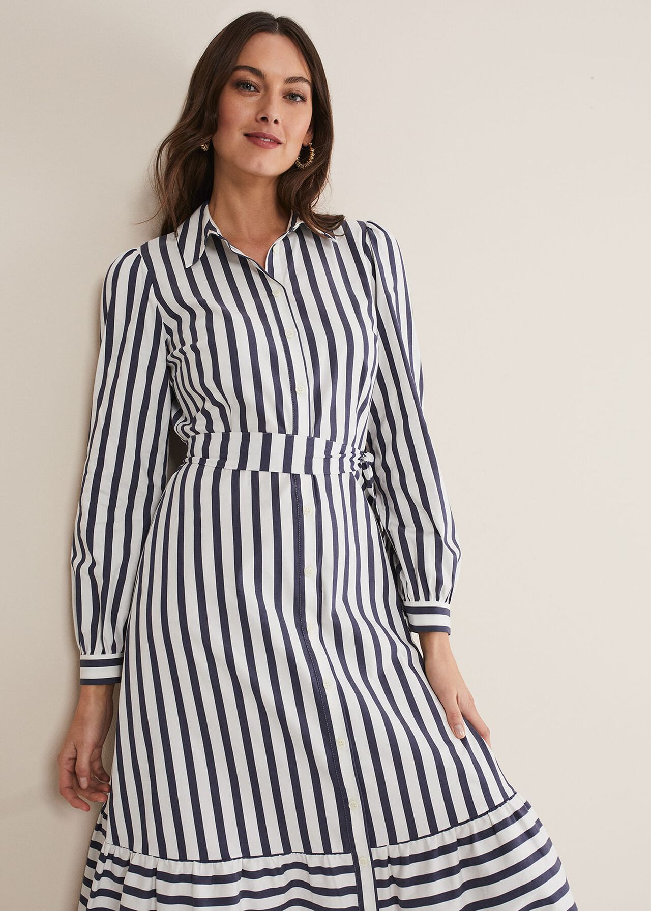 Henley Striped Midaxi Dress