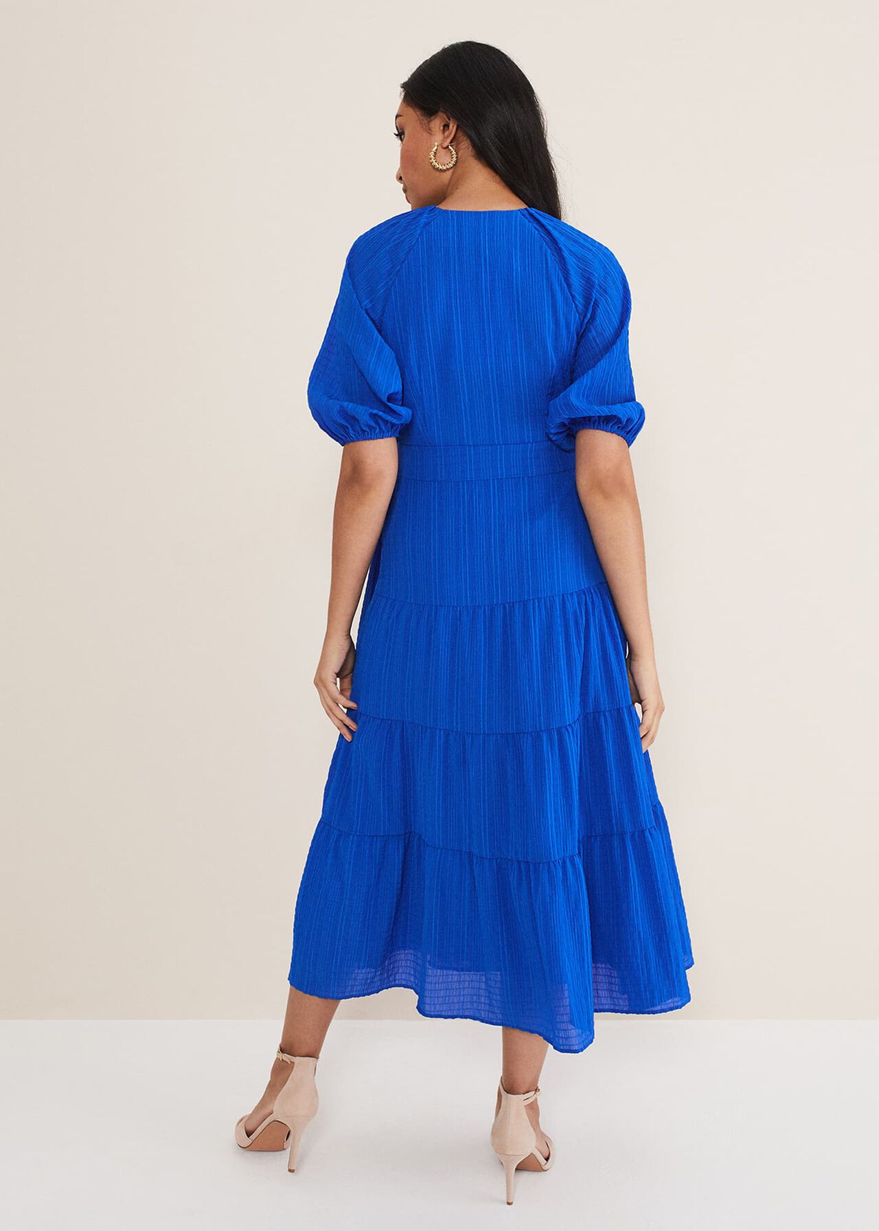Petite Morven Blue Wrap Midi Dress