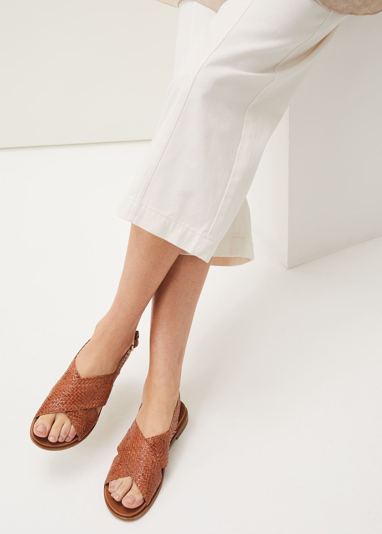 Elle Leather Crossover Sandals