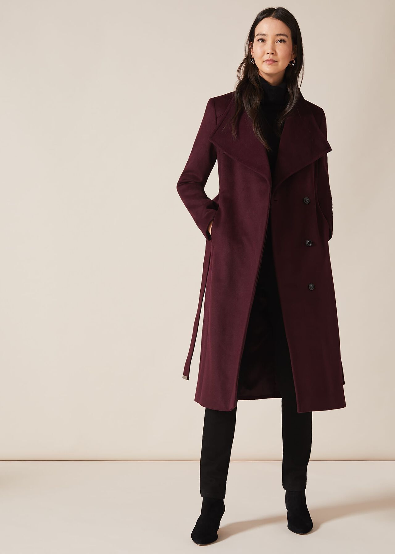 Nicci Belted Wool Trench Coat