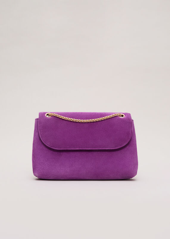 Suede Chain Clutch