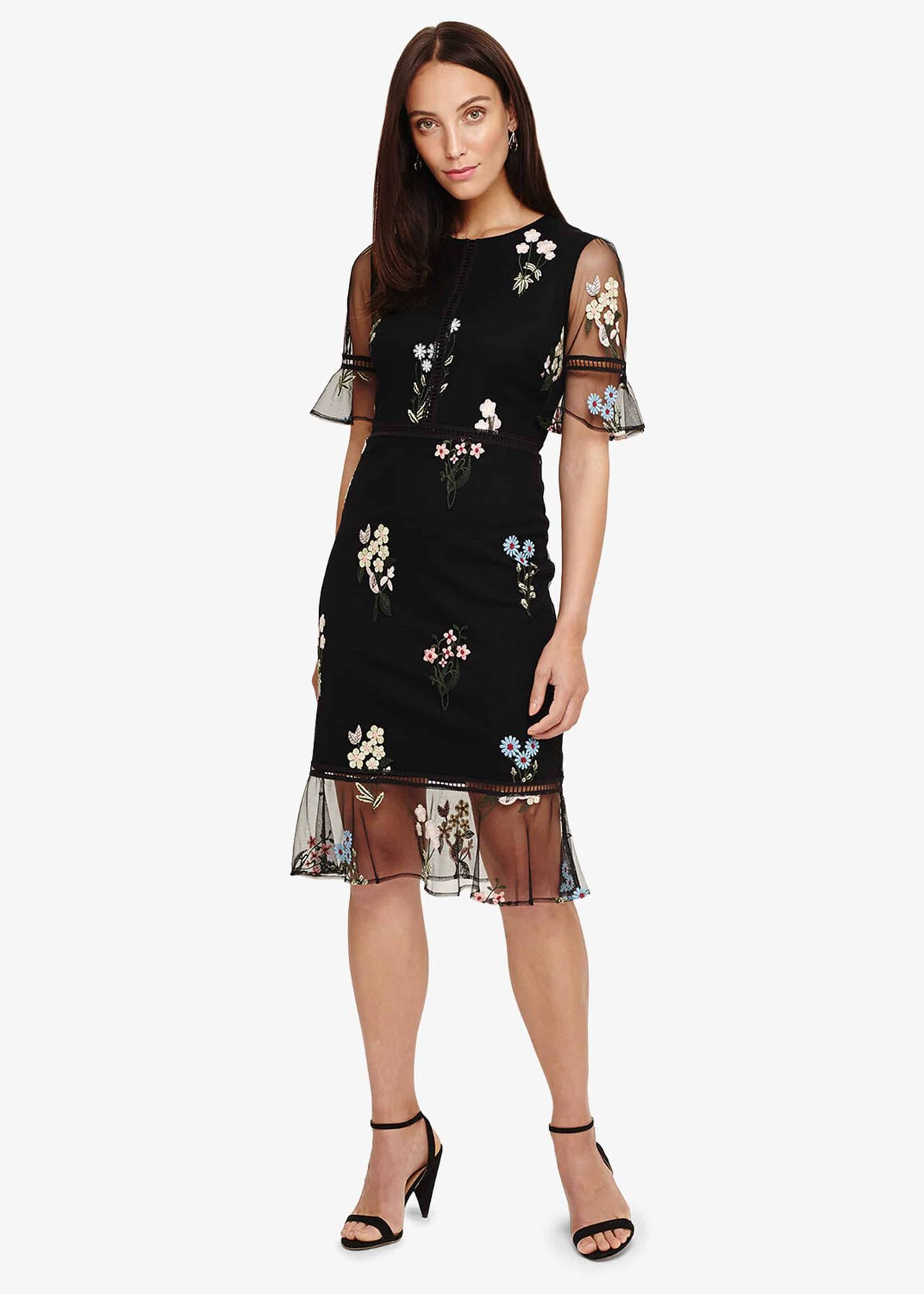 Ditsy Embroidered Dress