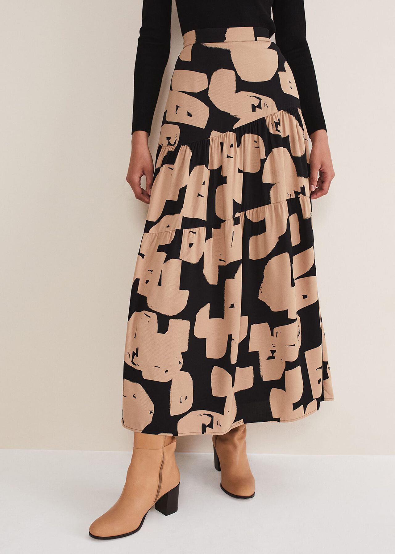 Luana Geo Print Midi Skirt