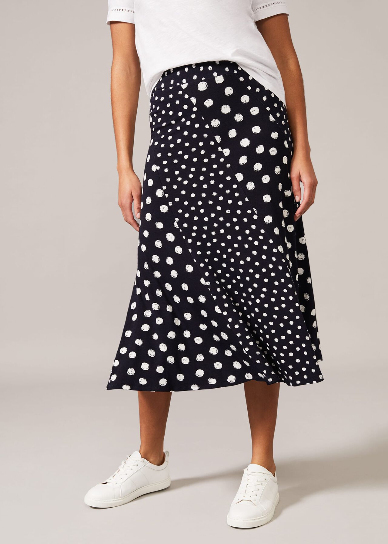 Denia Mixed Spot Panelled Skirt