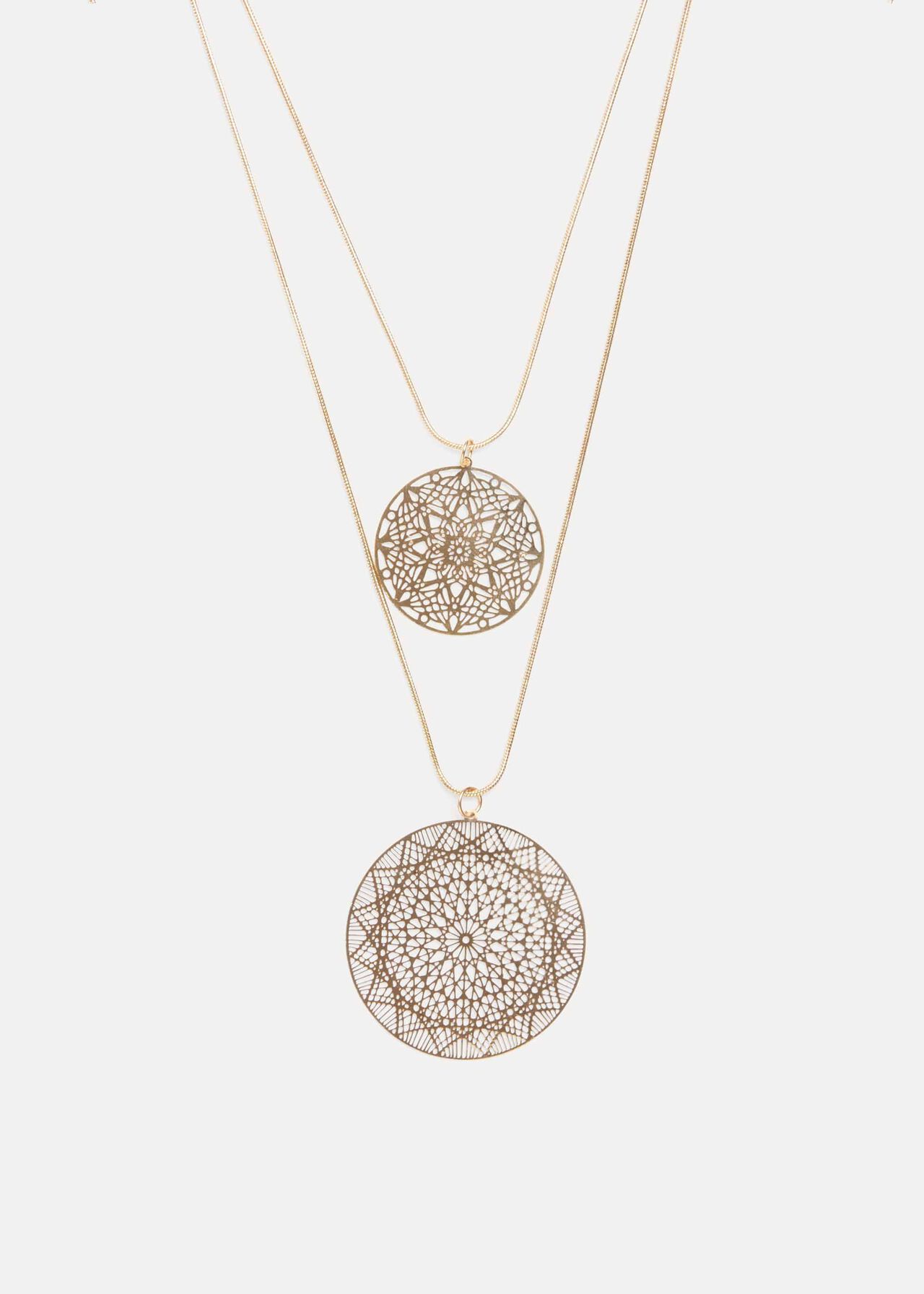 Shelby Filagree Disc Long Necklace