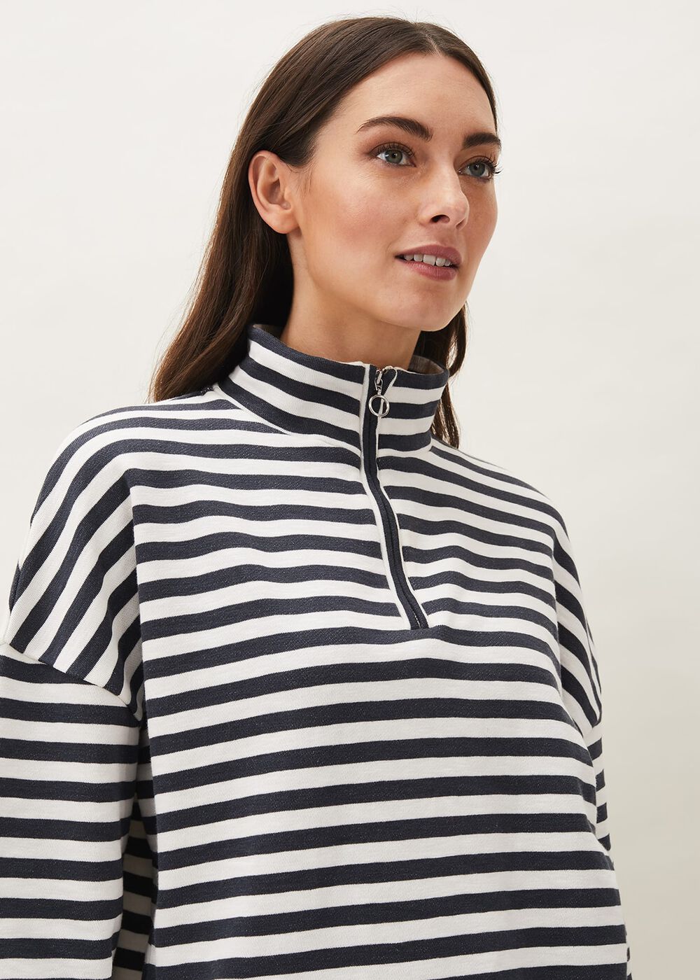Leah Stripe Funnel Neck Top