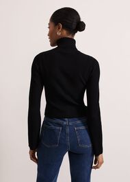 Fran Fluted Sleeve Ribbed Roll Neck