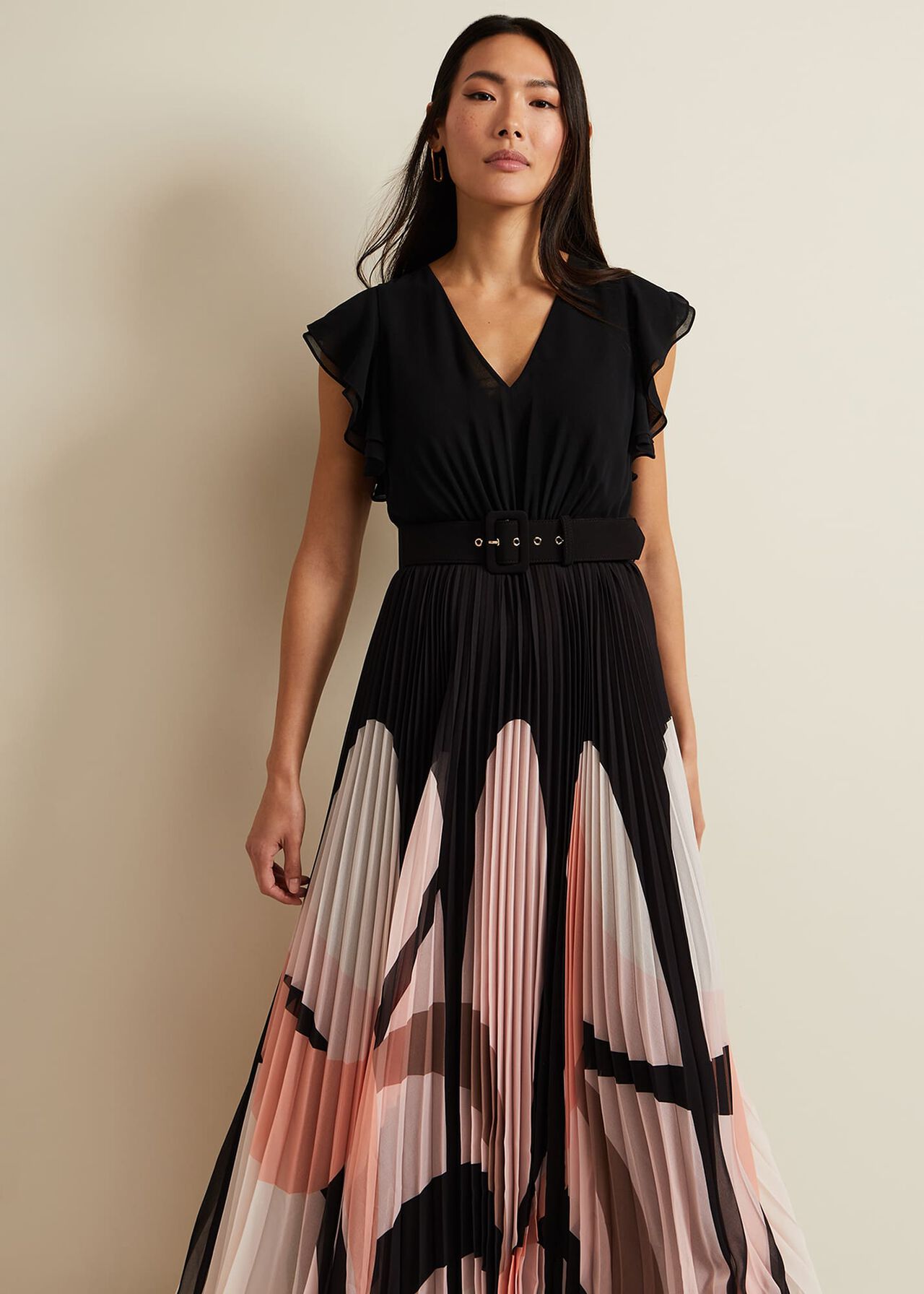 Isla Printed Skirt Ruffle Top Maxi Dress