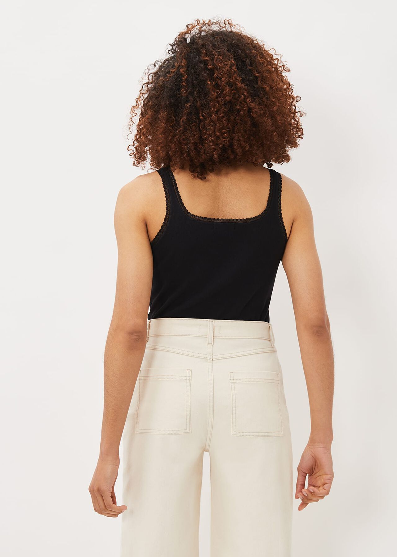 Kimberley Square Neck Lace Trim Vest Top