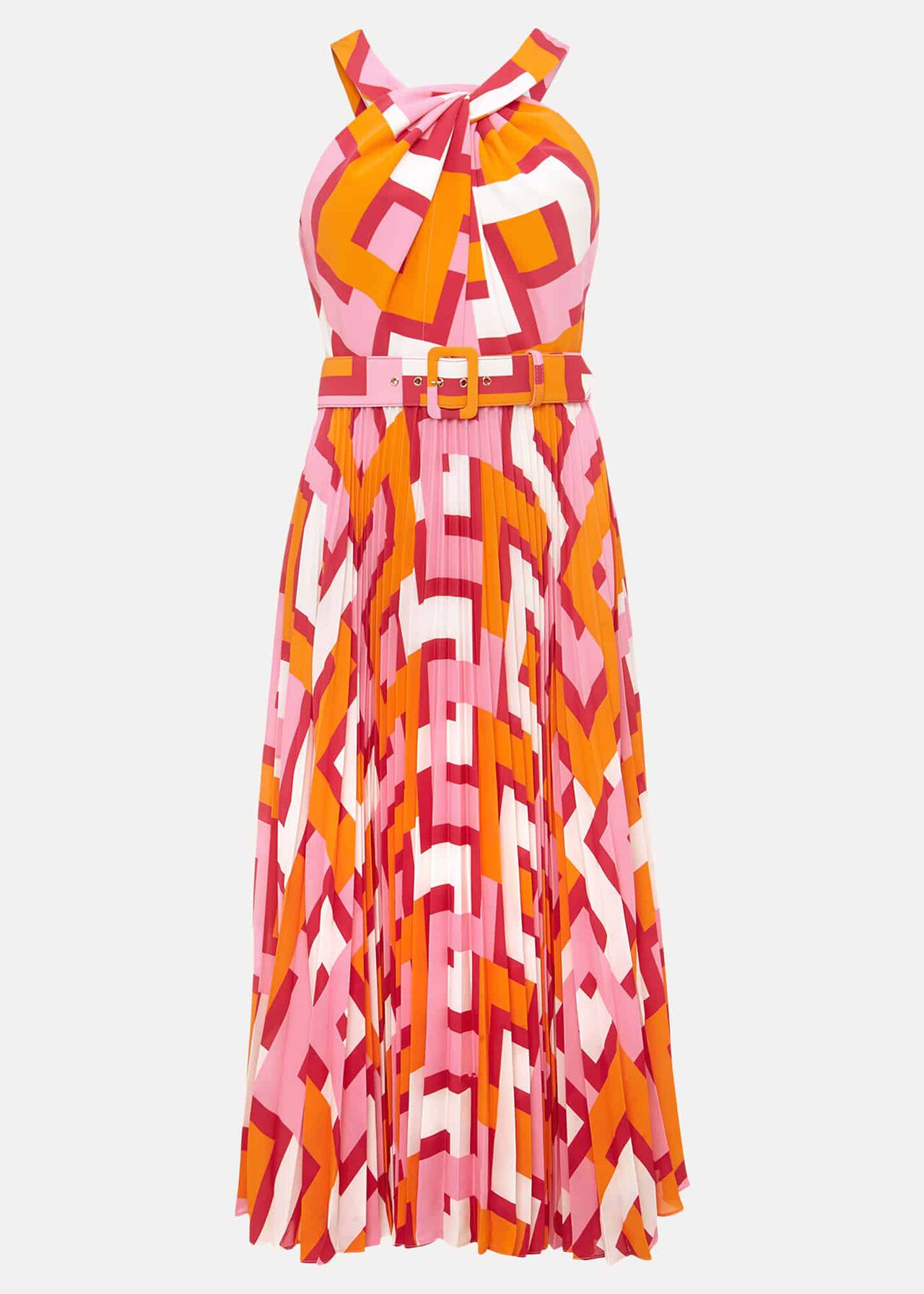 Yas Abstract Halterneck Midi Dress