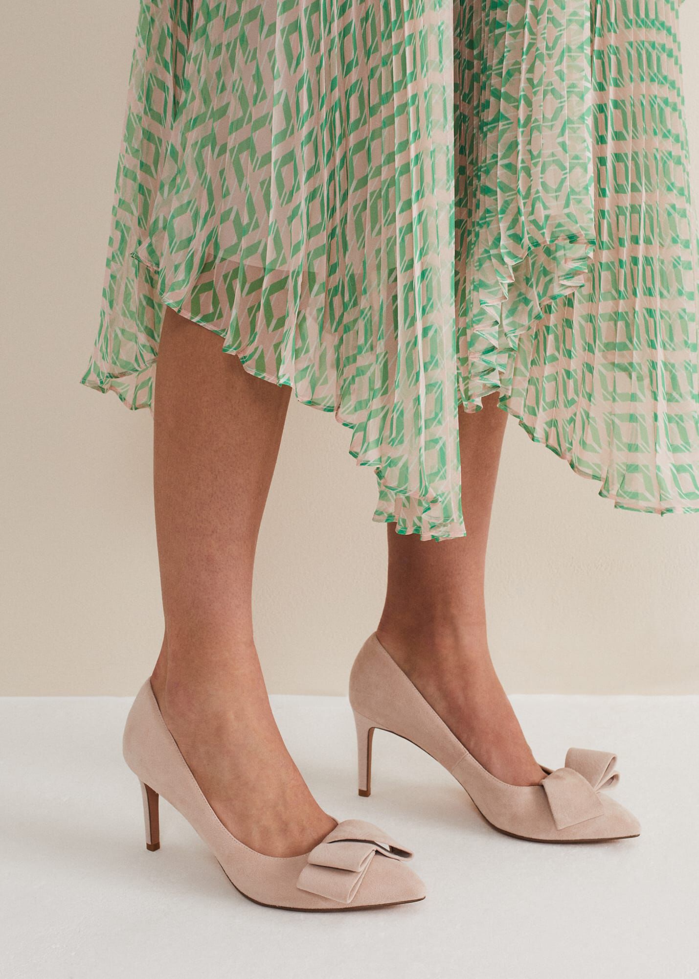 Suede Bow Front Court Shoes