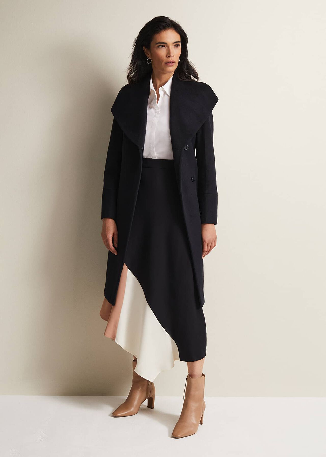Phase Eight Nicci Black Wool Smart Coat Phase Eight Nicci Black Wool Smart Coat
