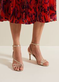 Leather Barely There Strappy Sandal