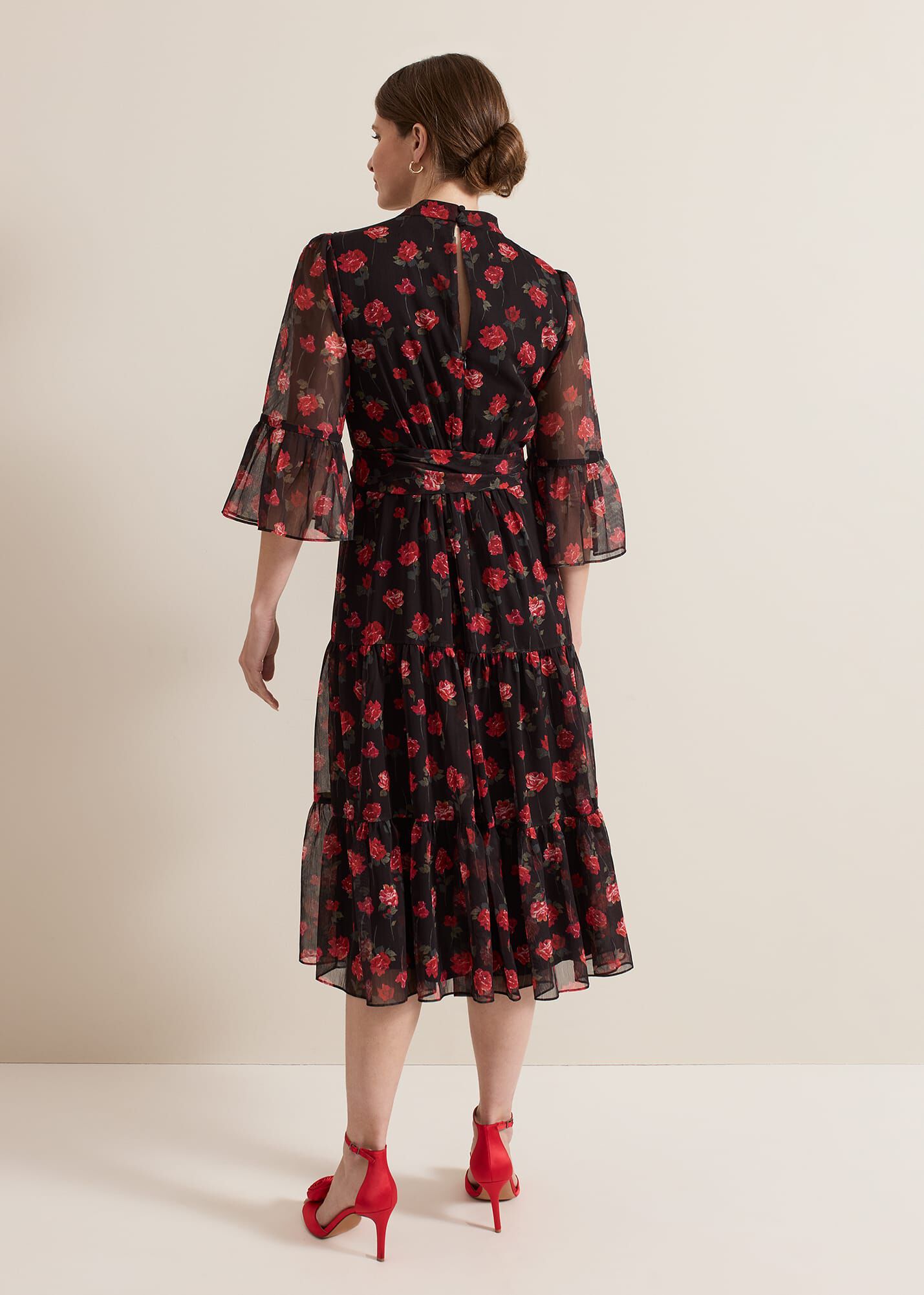 Petite Lela Floral Textured Midi Dress | Phase Eight UK |