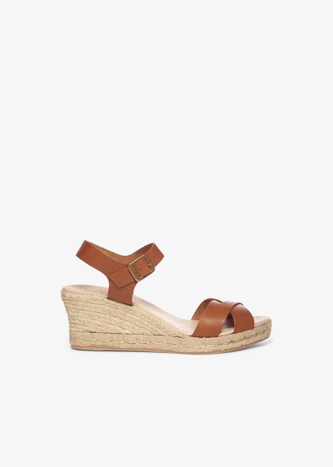Julienne Leather Espadrille Wedge Shoes