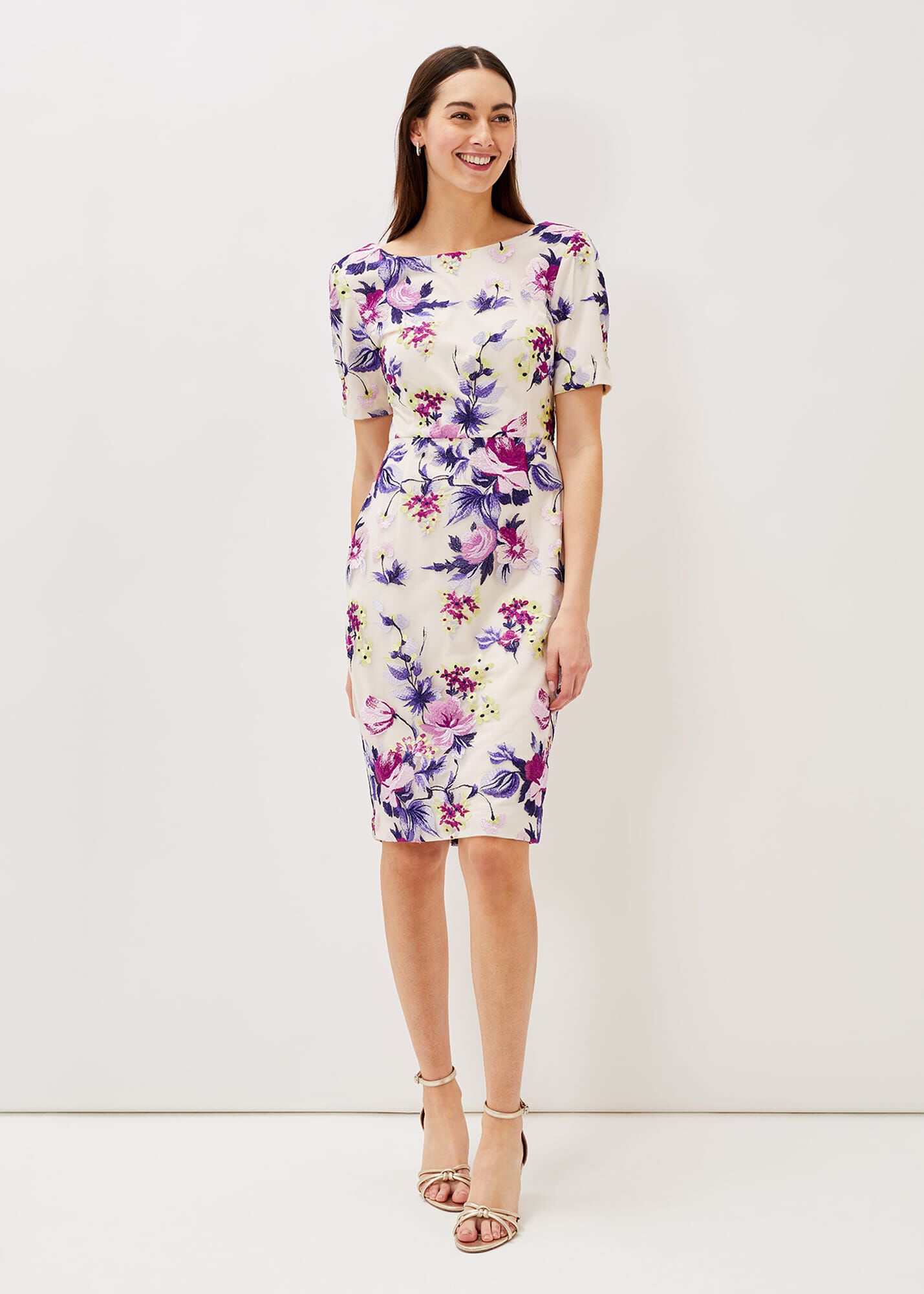 Lenora Embroidered Dress | Phase Eight