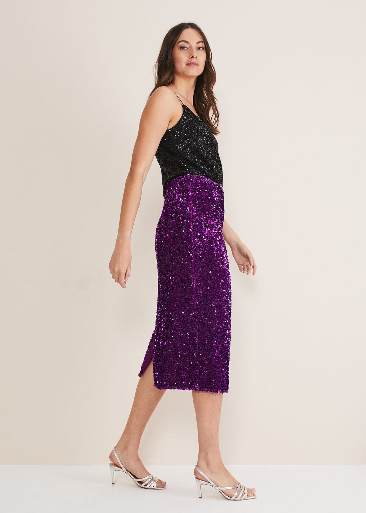 Elvira Sequin Midi Skirt