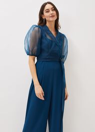 Brontie Puff Sleeve Wide Leg Jumpsuit