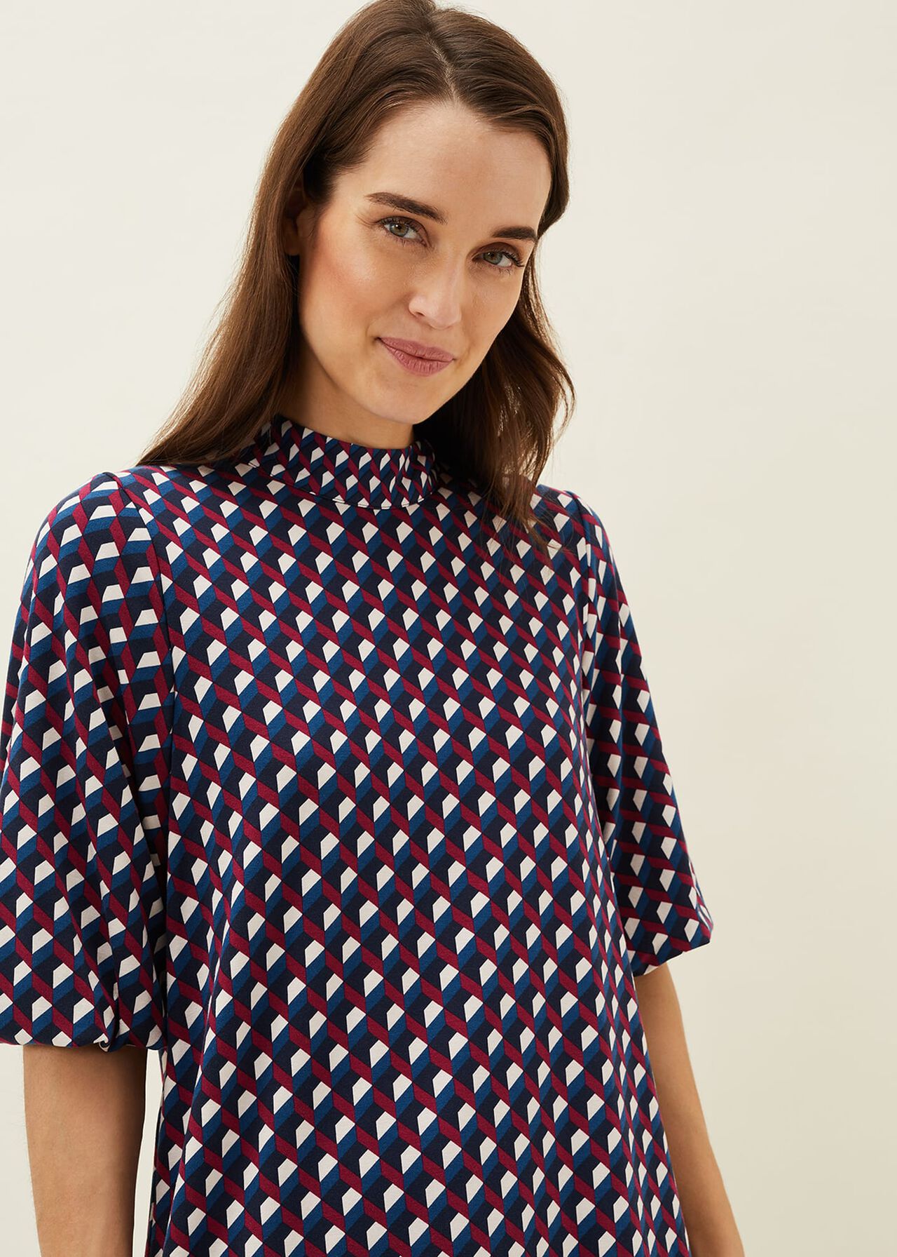Cathye Geometric Print Tunic Dress