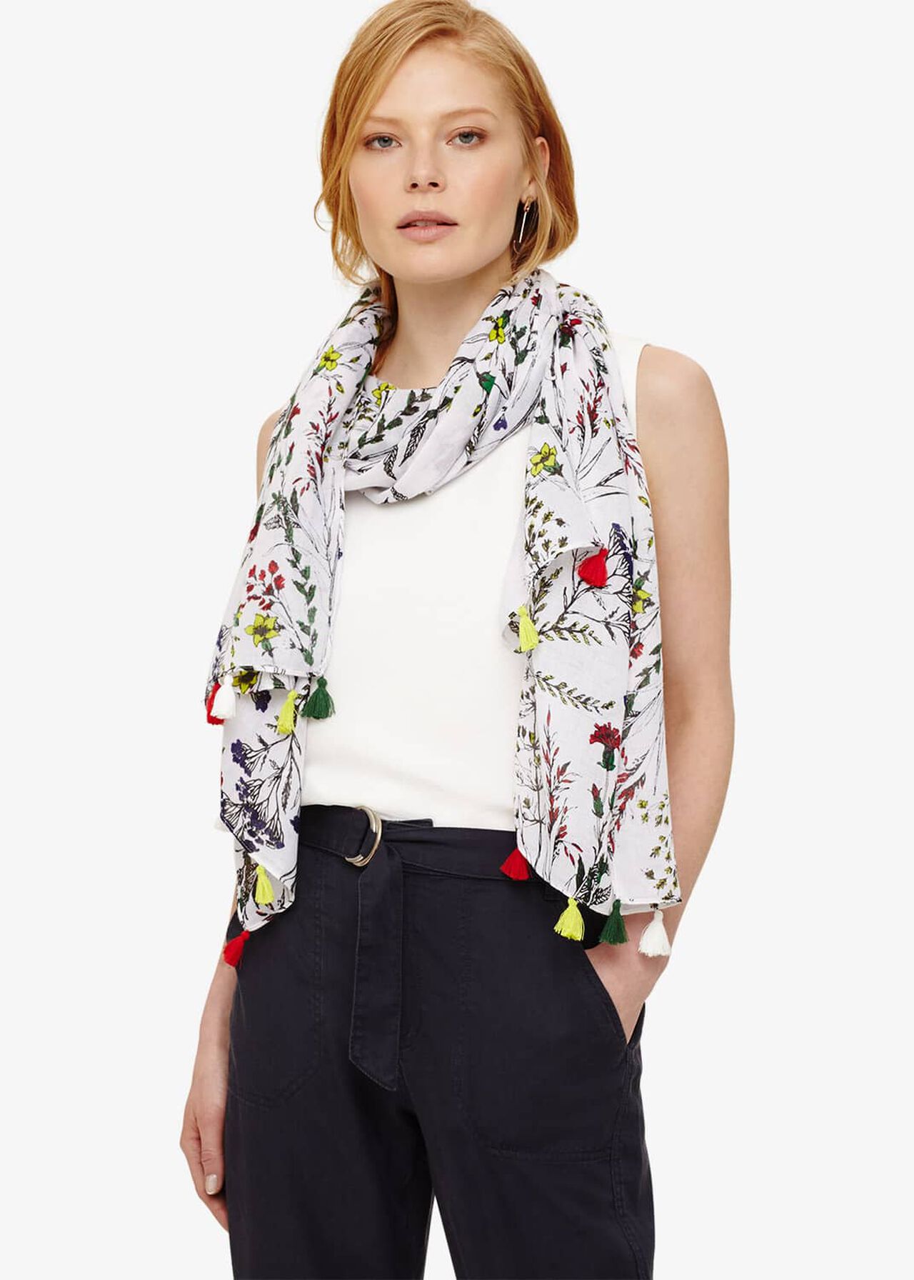 Chessie Bright Sketchy Floral Scarf