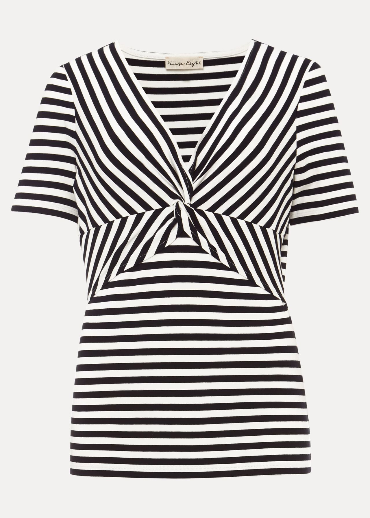 Kerry Stripe Twist Front Fitted Top