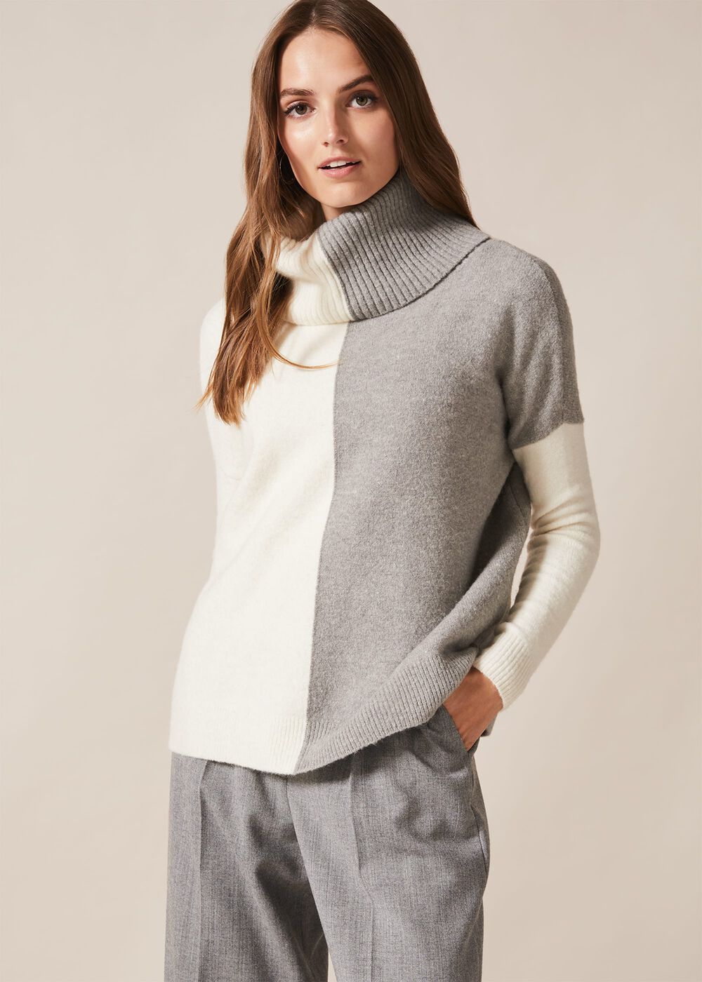 Rae Roll Neck Colourblock Jumper