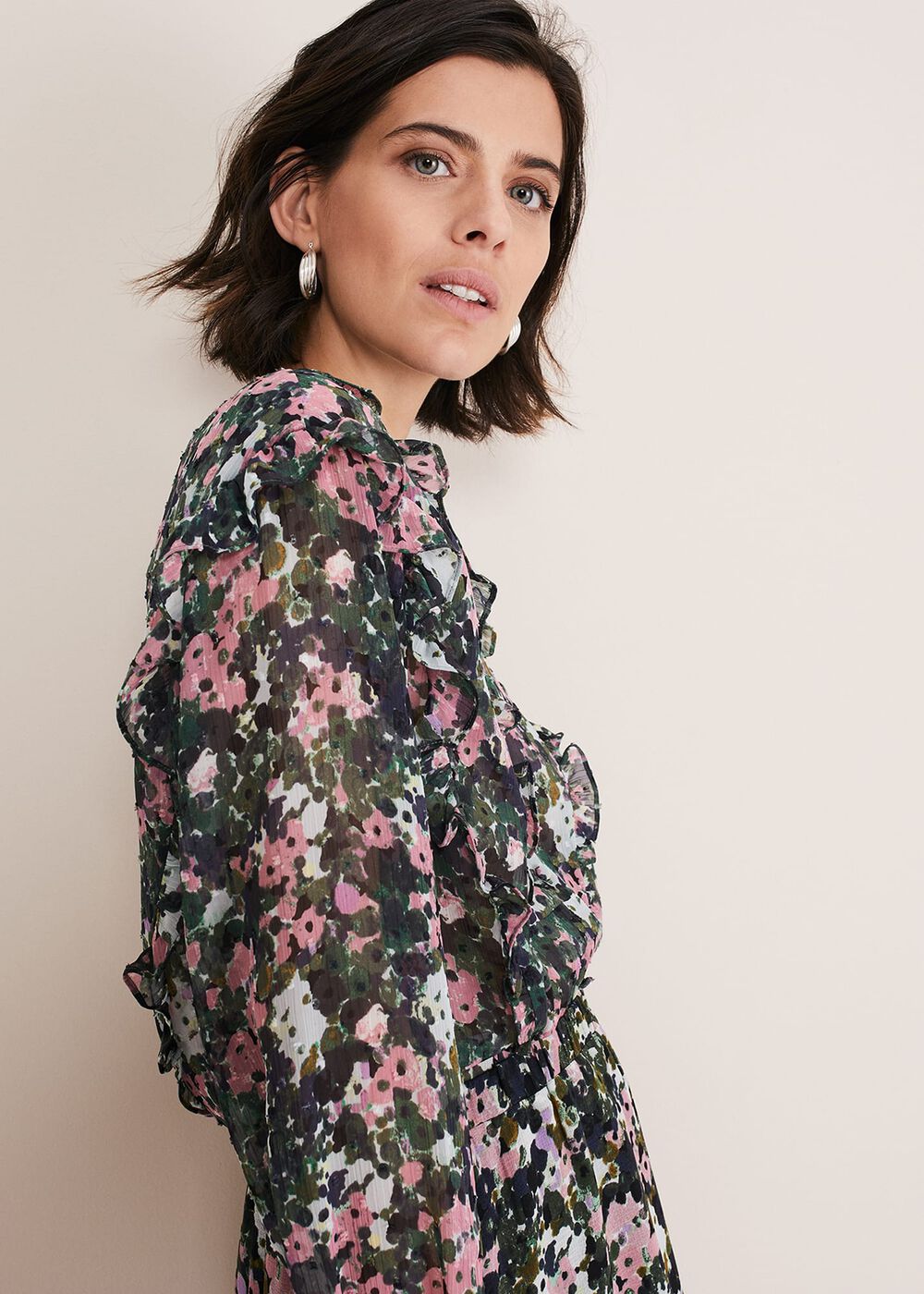 Zowena Floral Chiffon Blouse