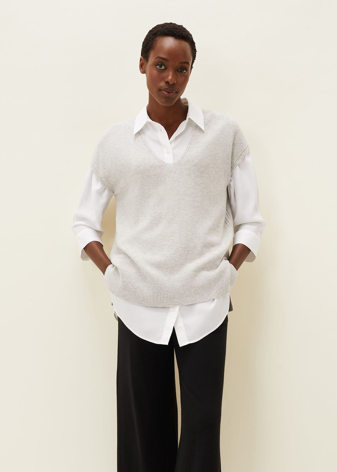 Safin V Neck Wool Blend Knitted Vest