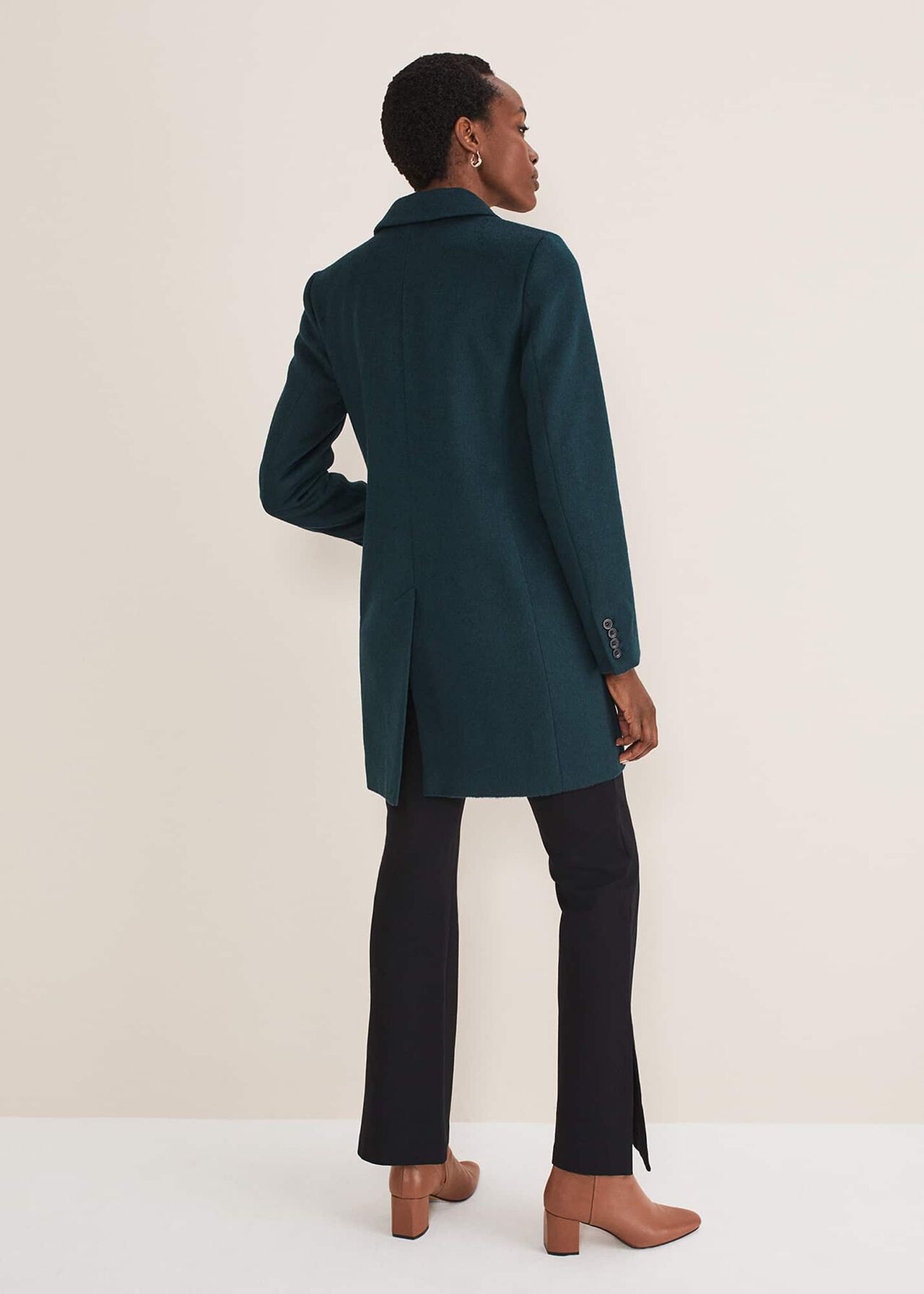 Lydia Forest Green Wool Smart Coat