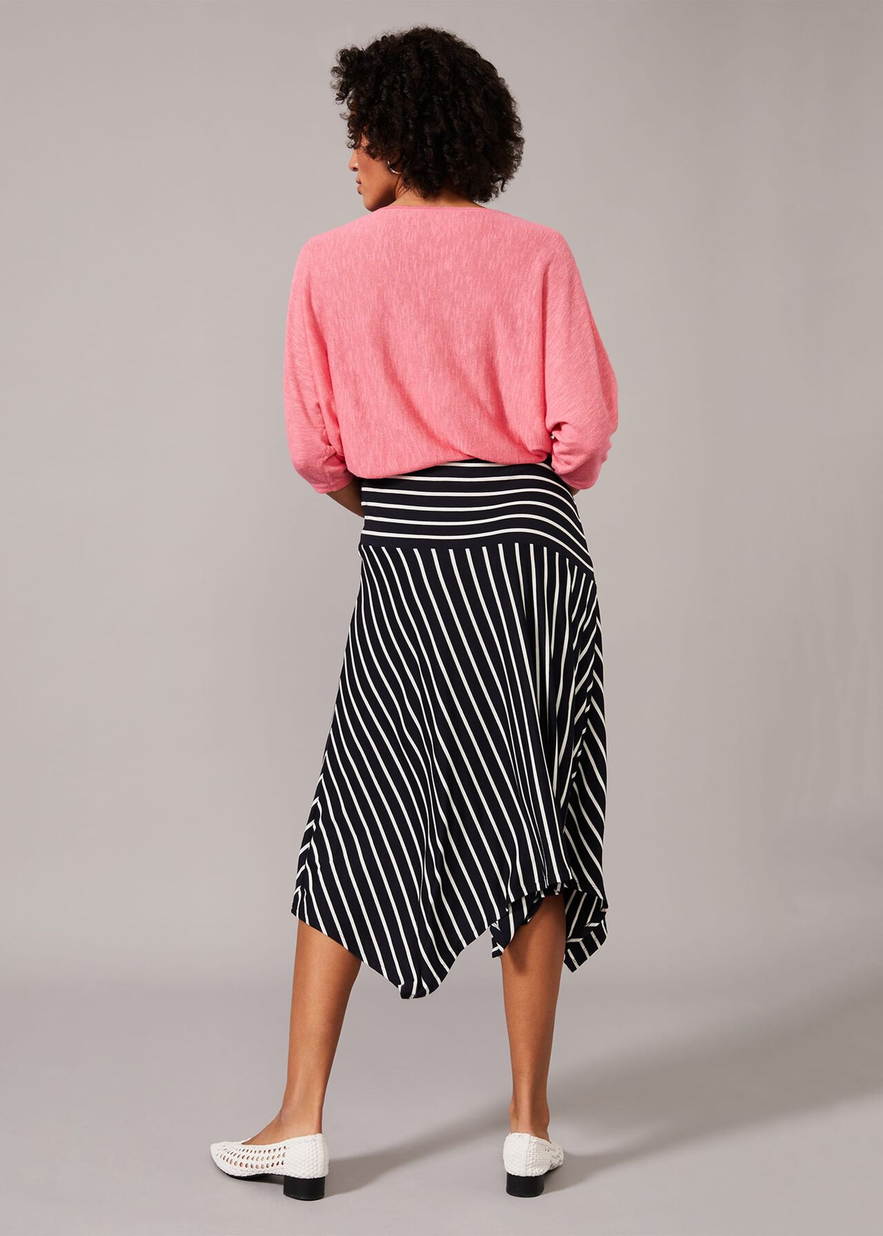 Alesha Asymmetric Stripe Skirt