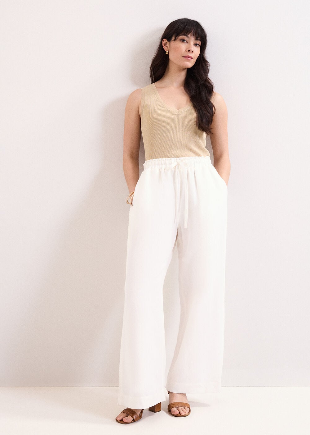 Rowan Linen Blend Pull On Trousers