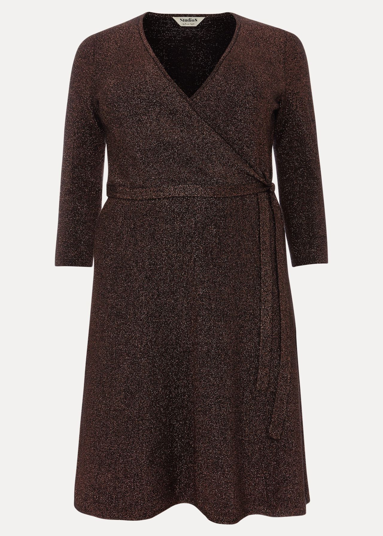 Jessica Shimmer Knitted Wrap Dress
