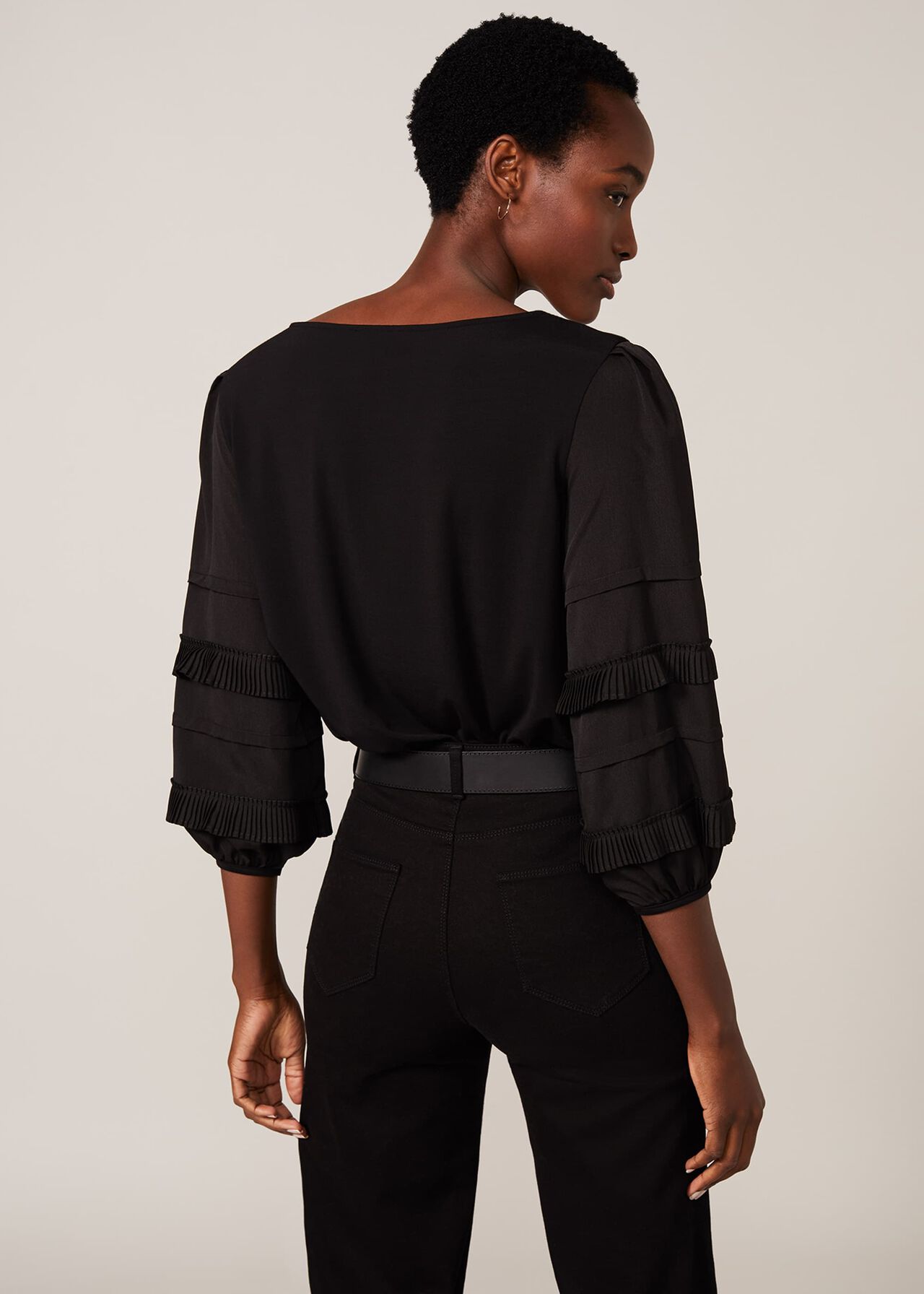 Willow Woven Frill Sleeve Detail Top
