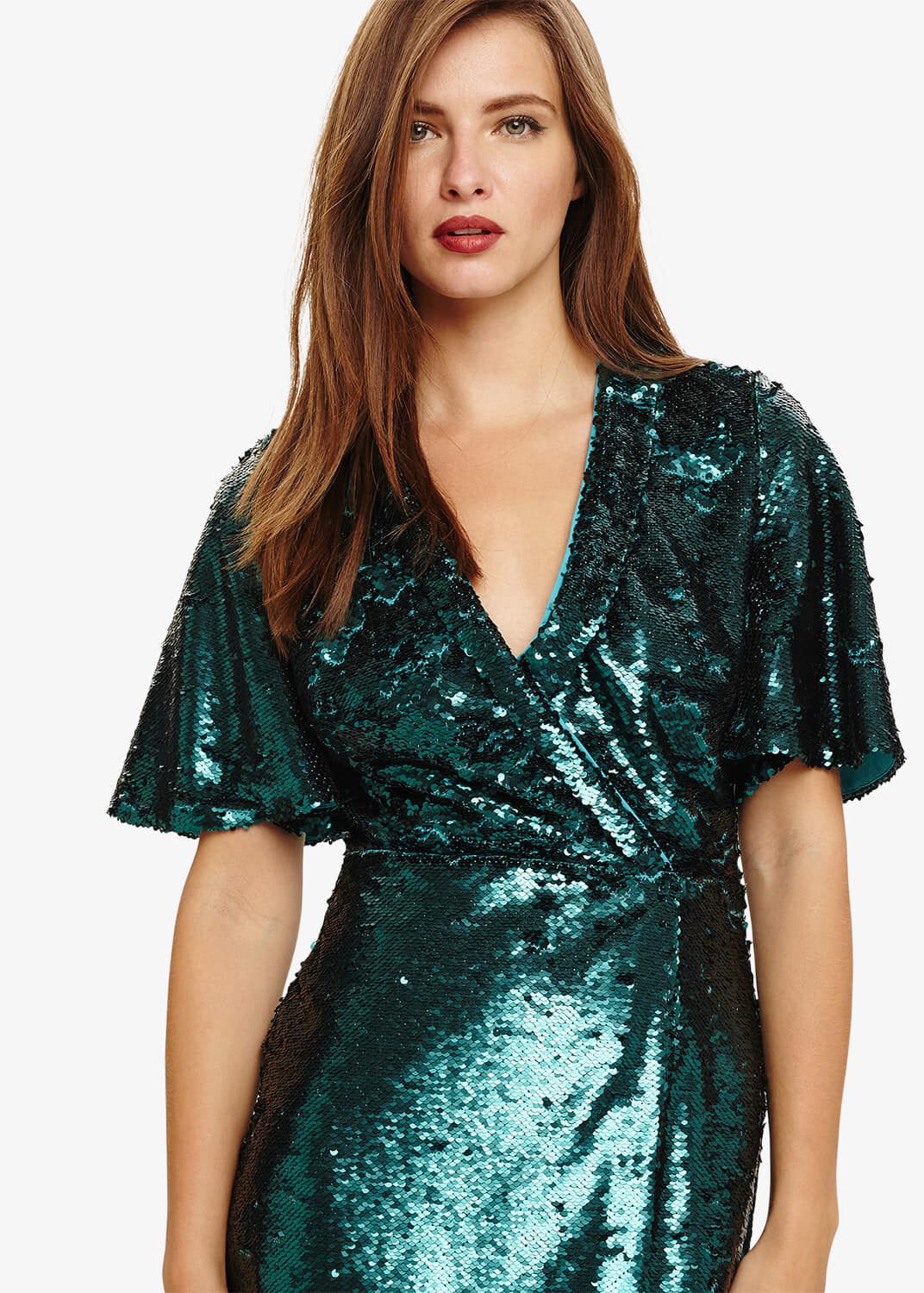 phase eight green sequin dress