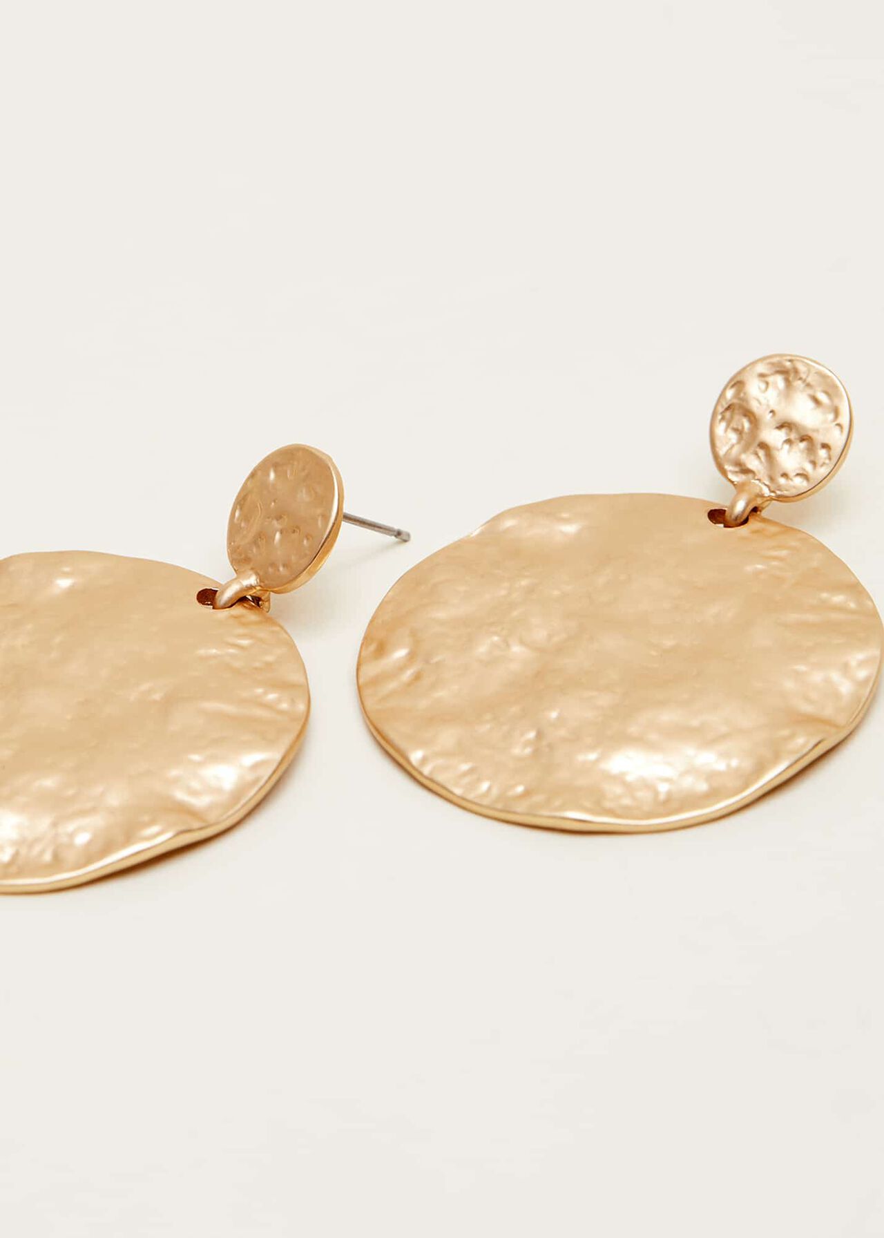 Gold Circle Drop Earrings