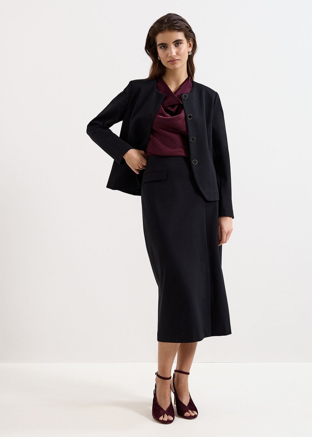 Phoebe Ponte Midi Skirt