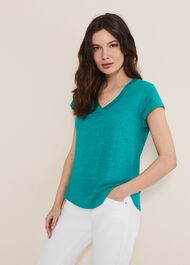 Emera V Neck Linen Top