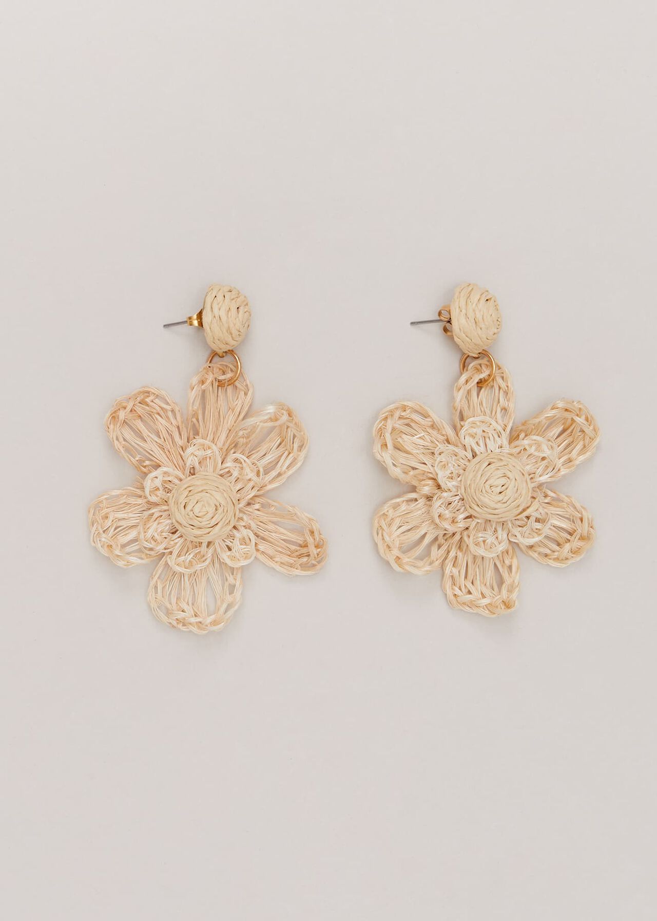 Raffia Oversized Flower Earrings