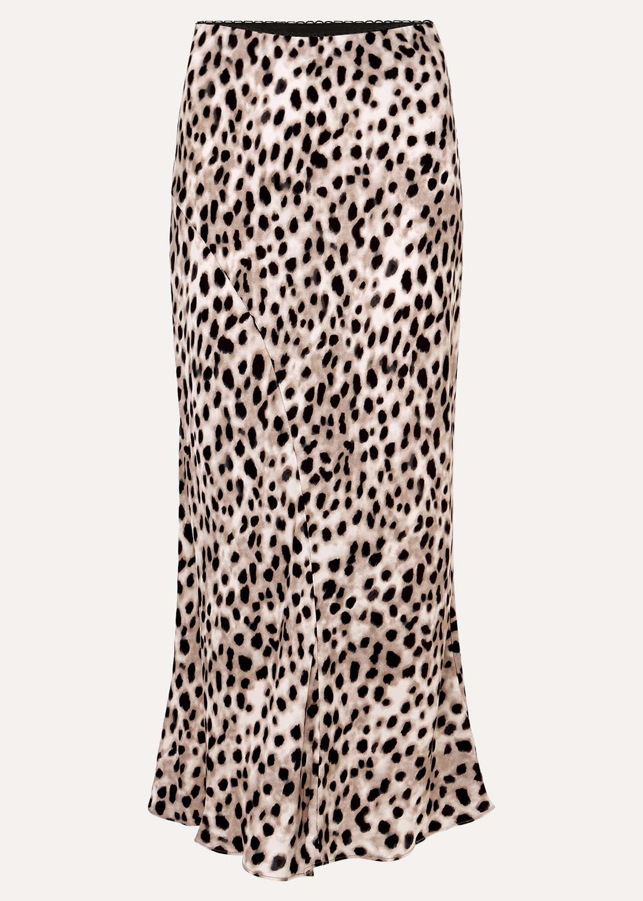 Calla Leopard Print Satin Midi Skirt
