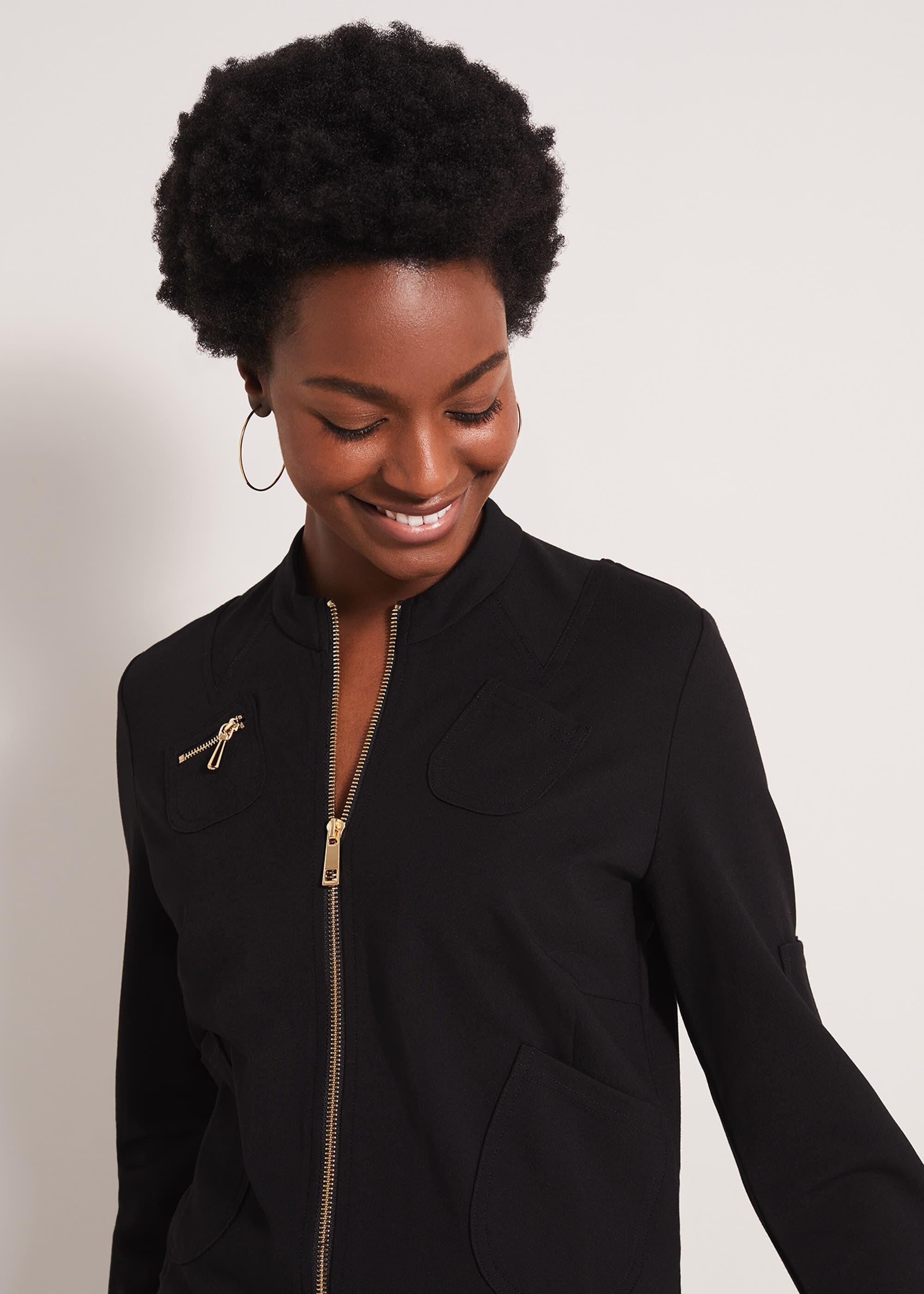 Jola Zip Pocket Jersey Jacket | Phase Eight UK |