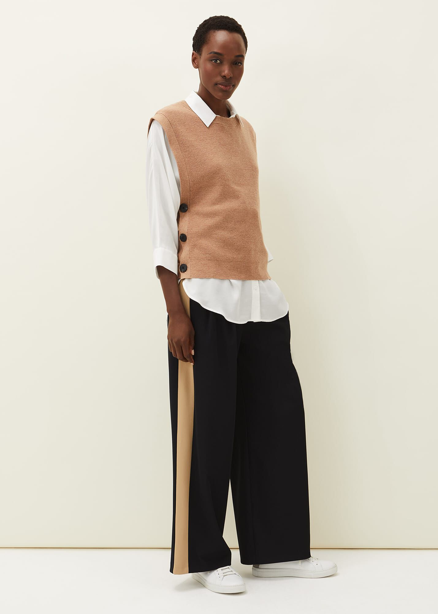 Mae Side Stripe Wide Leg Trouser