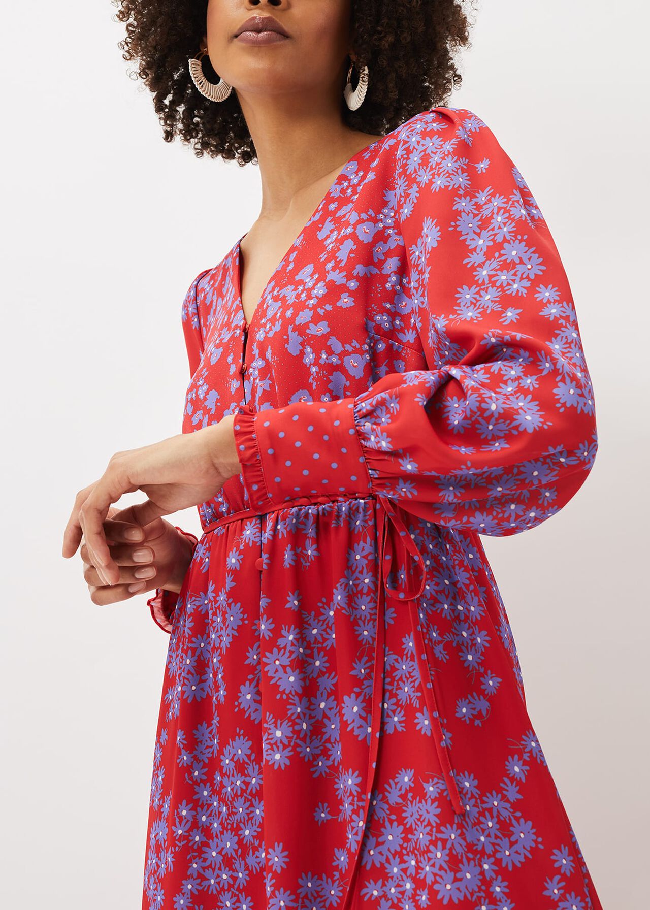 Zahara Floral And Spot Print Dress