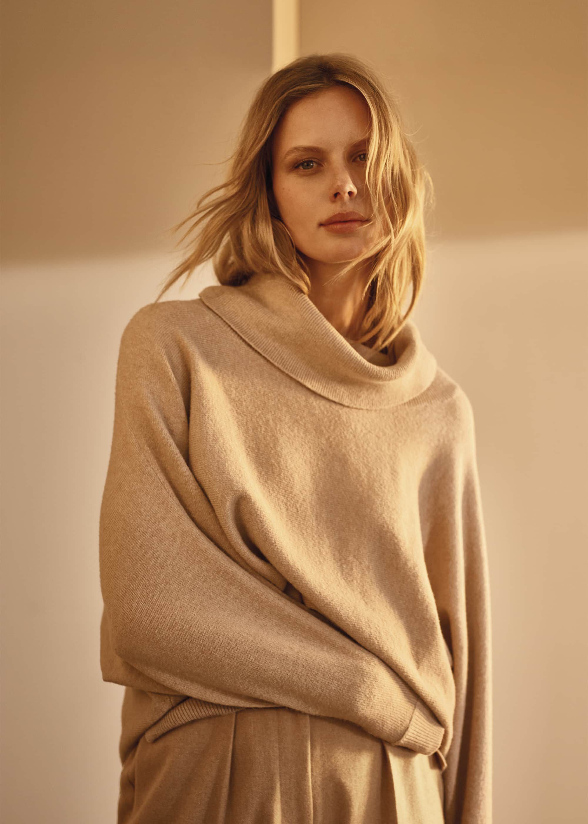 Camel cowl neck best sale jumper