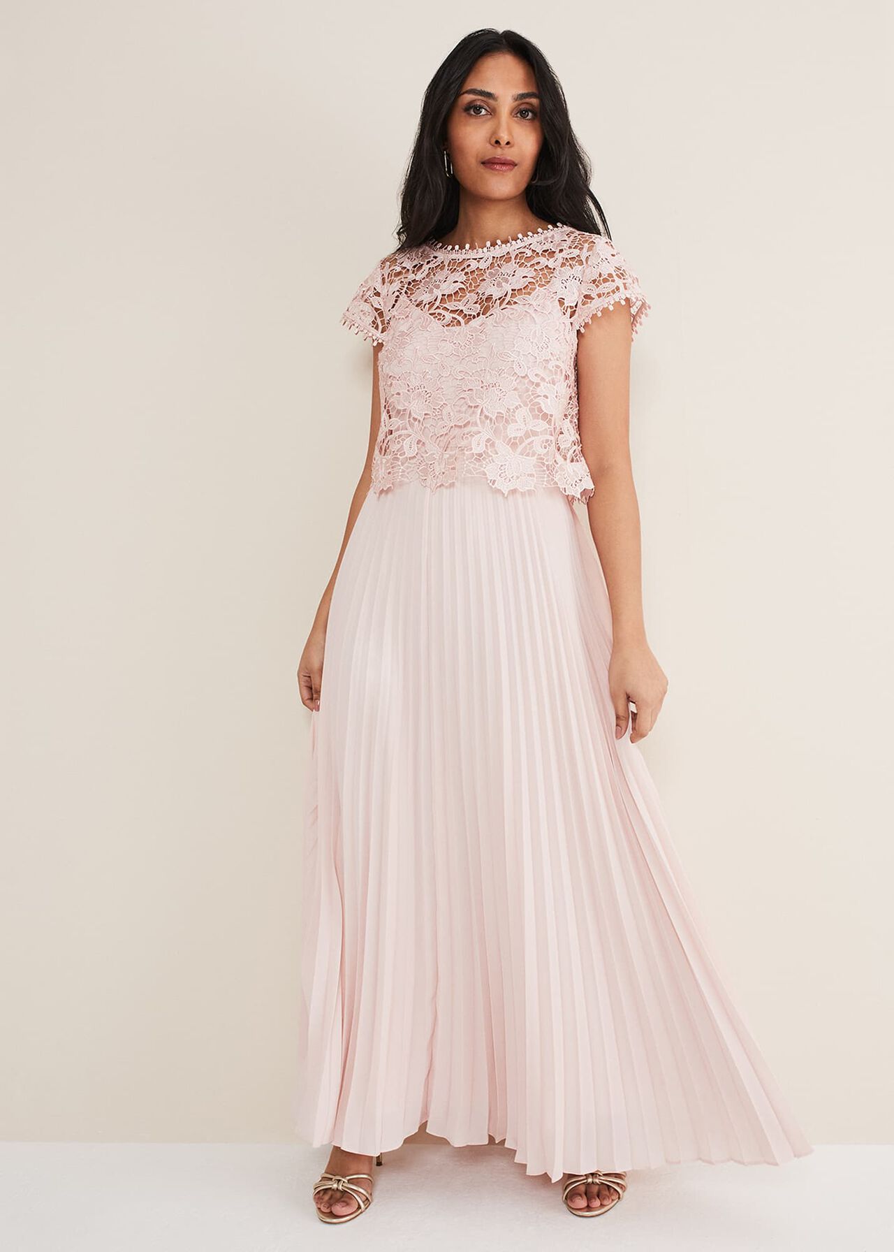 ${product-id}-Petite Michelle Lace Pleat Maxi Dress Outfit--${view-type}