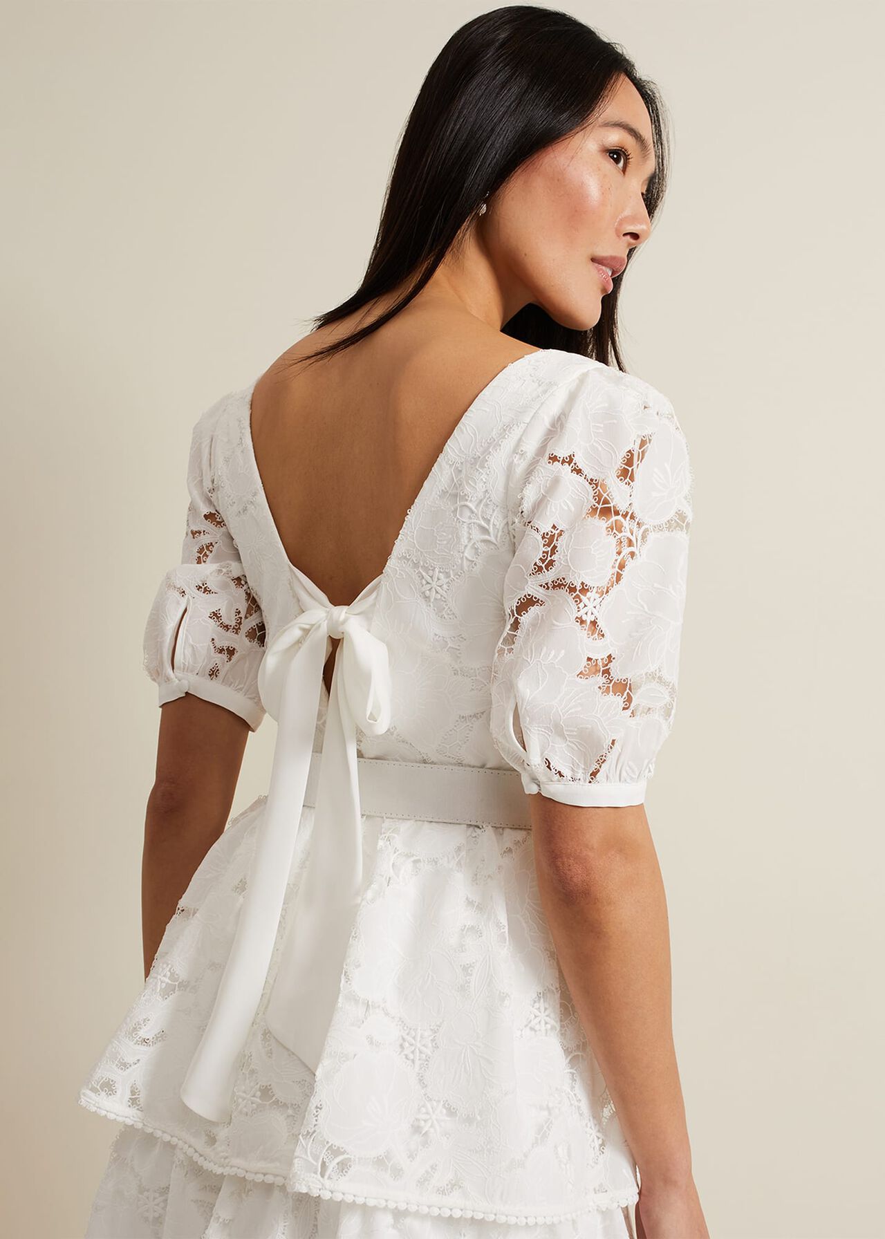 Elyse Lace Tiered Wedding Dress