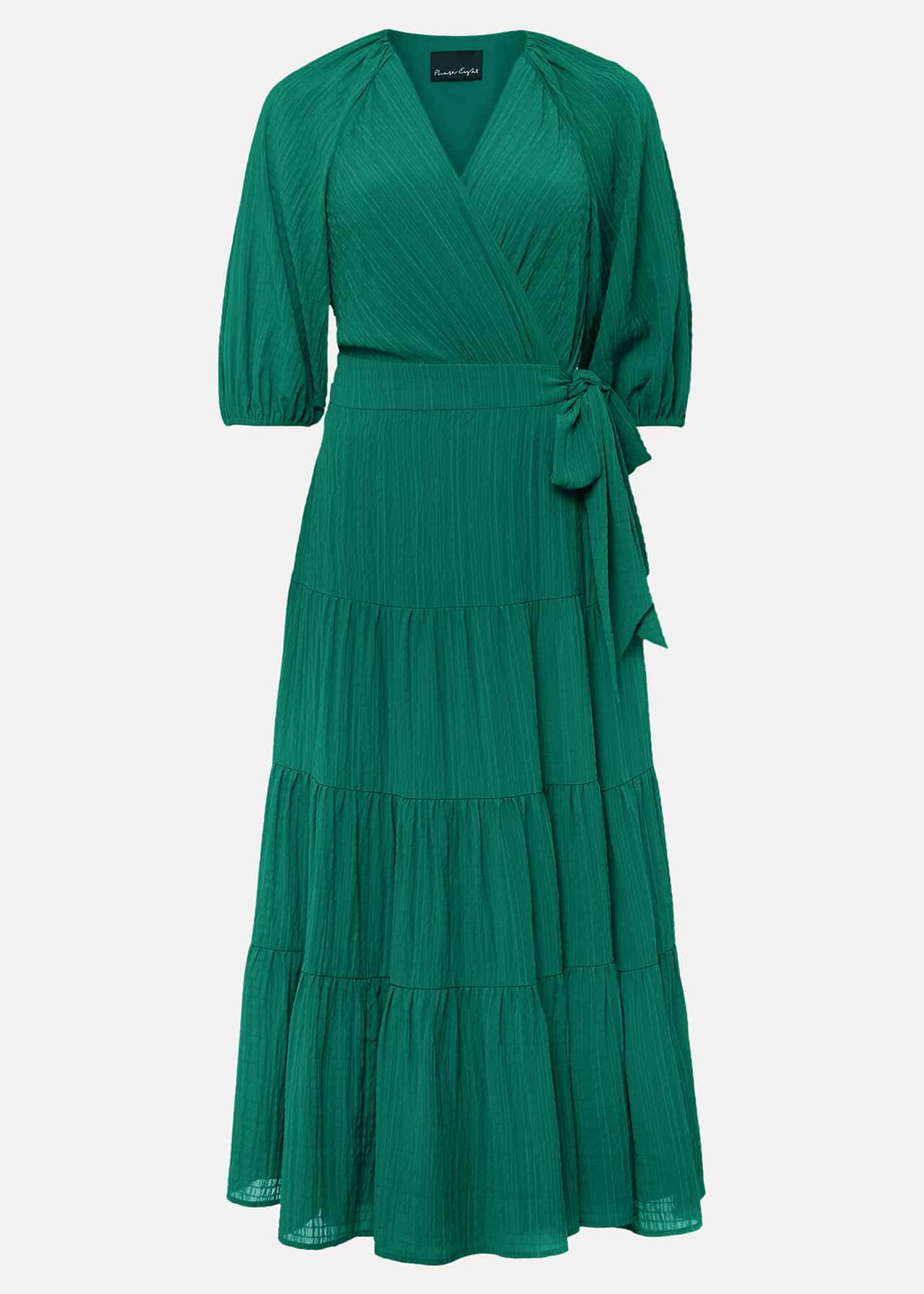 Morven Green Wrap Midi Dress