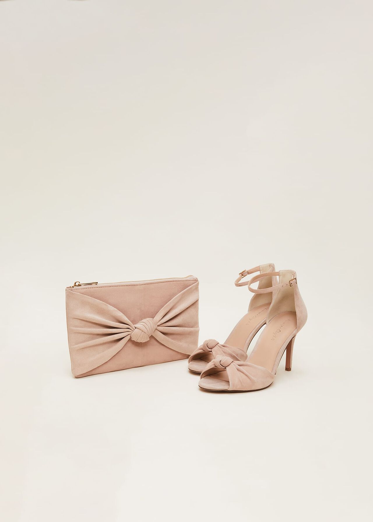 Knot Front Suede Clutch