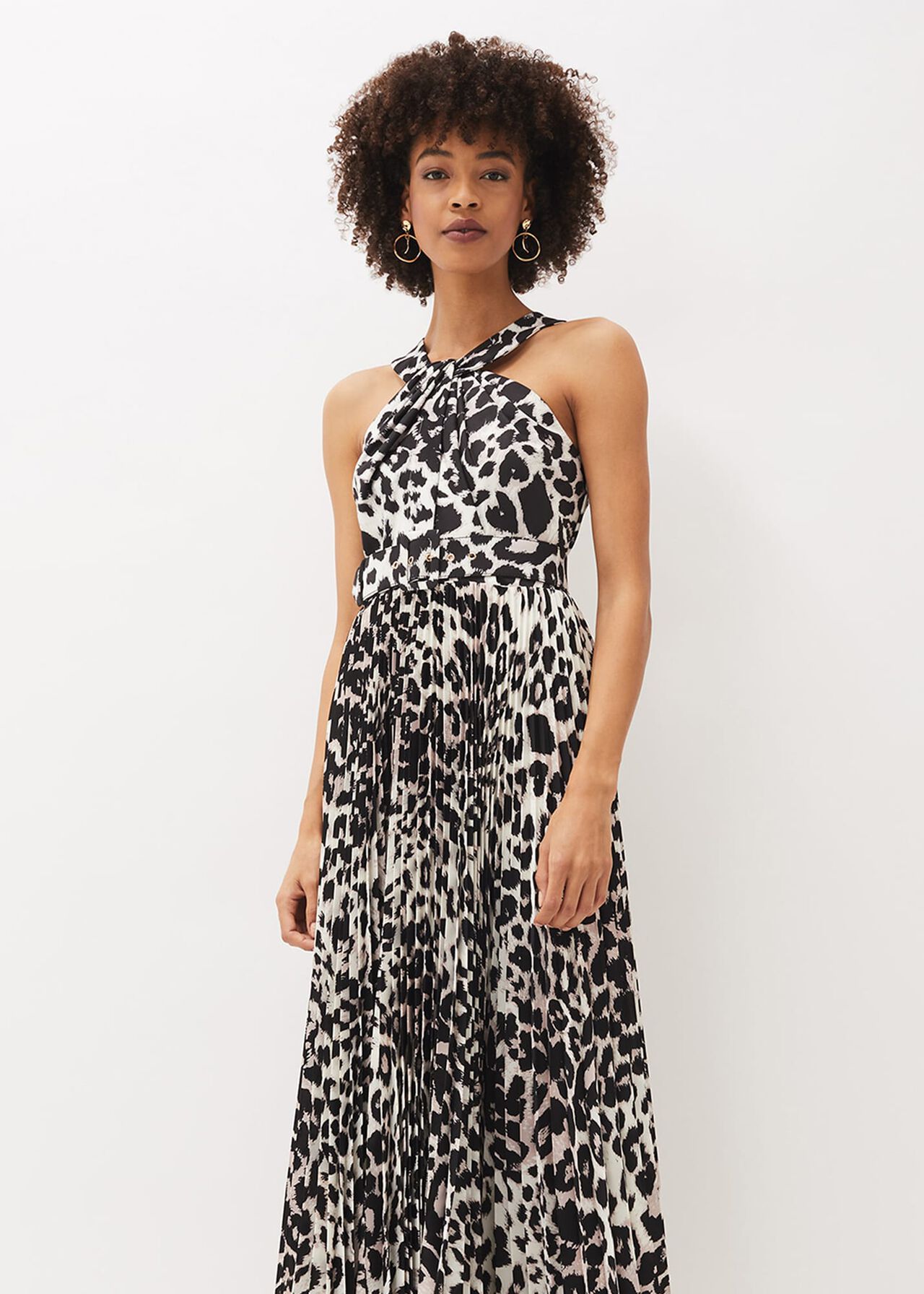 Chelsie Leopard Print Midaxi Dress