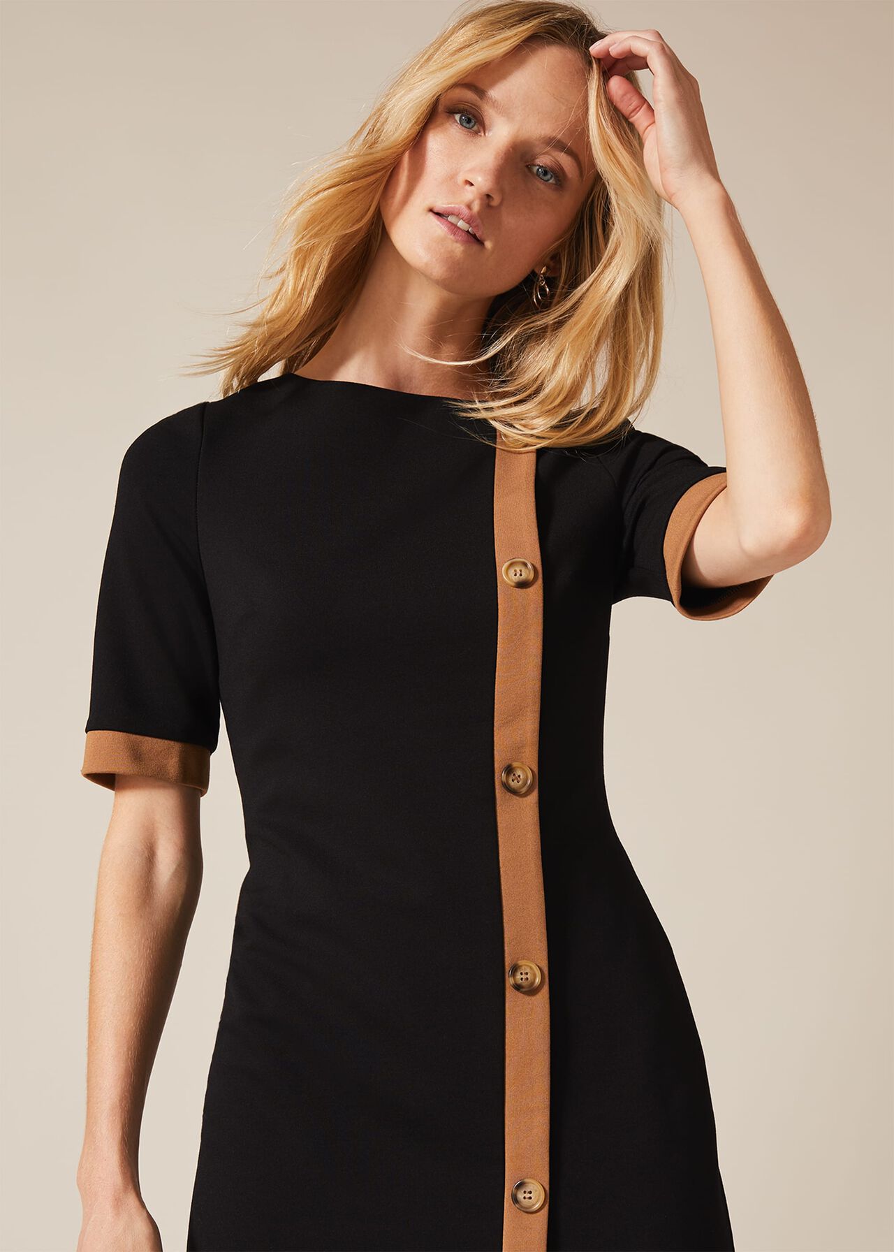 Reema Button Front Fitted Dress