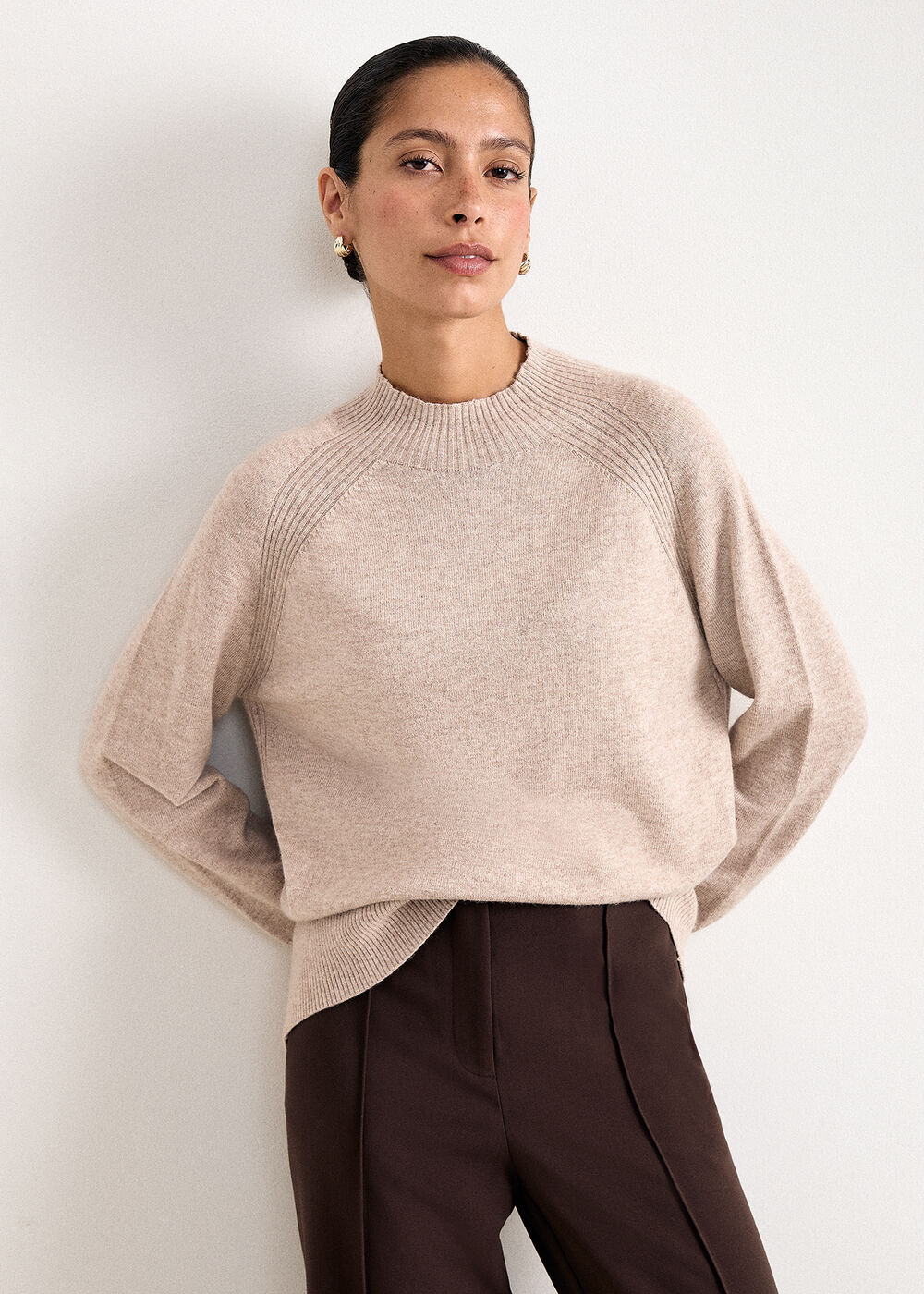 Ashleigh Ribbed Cashmere Blend Jumper